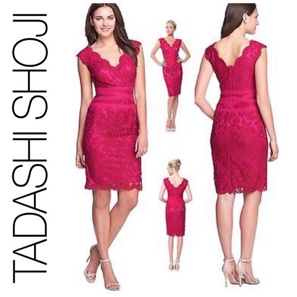 Tadashi Shoji Dresses & Skirts - Tadashi Shoji Embroidered Lace V-Neck Dress